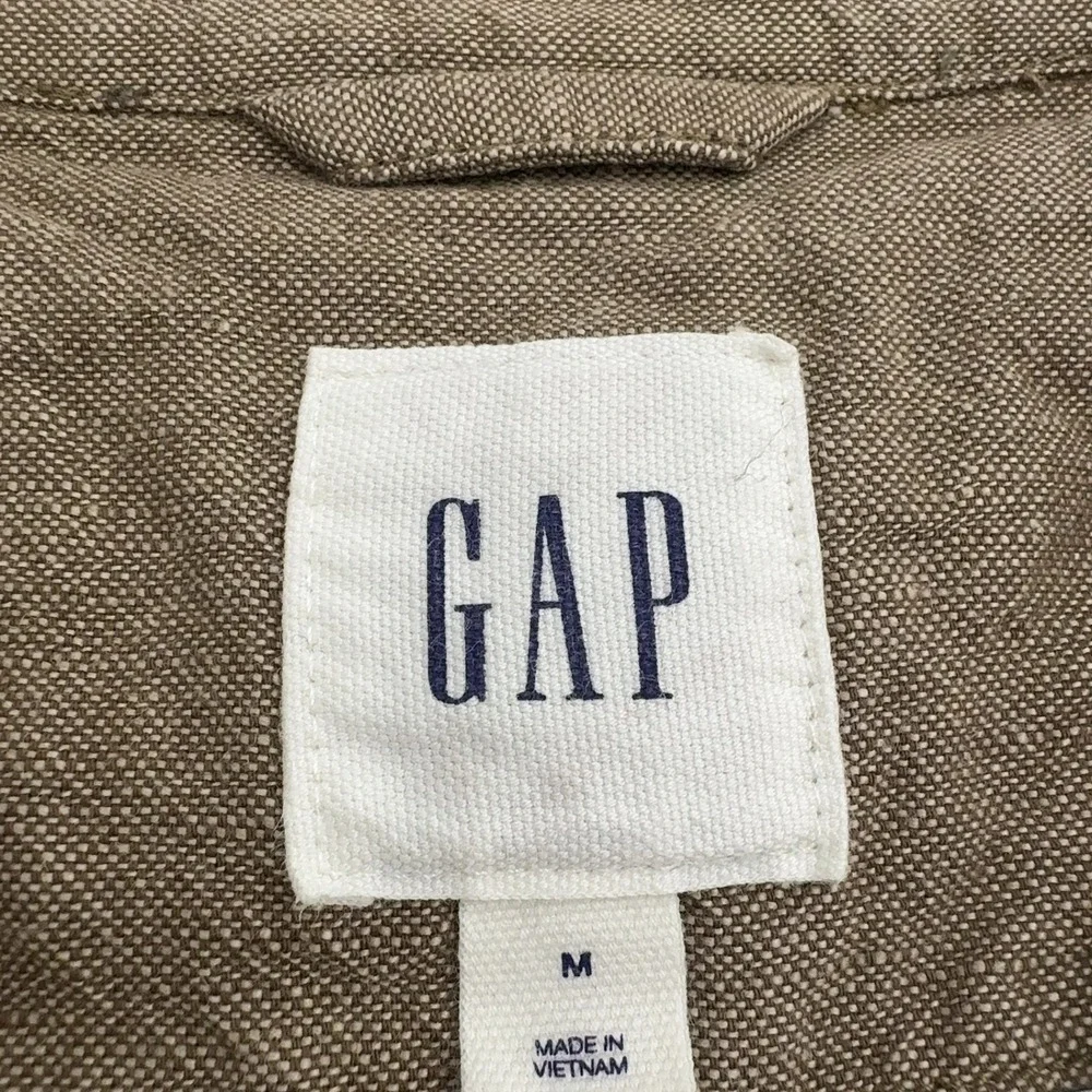 Gap Blazer Mens M Tan Linen Cotton Two Button Casual Business Summer Sport Coat